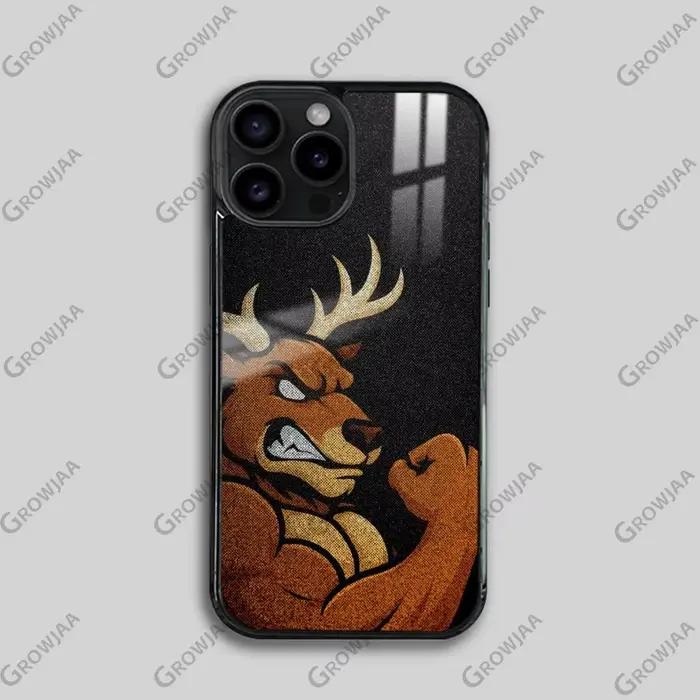 Coque de téléphone avec animaux amusants, élan, rhinocéros, pour iPhone 16 15 14 13 12 11 Pro Max Plus, Mini miroir Magsafe, couverture magnétique sans fil