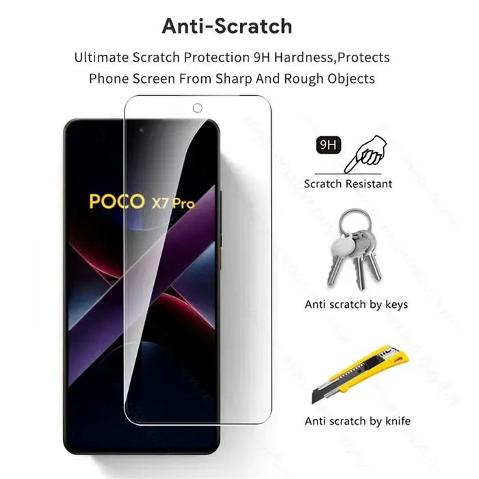 5-1 pièces 9H verre trempé pour Poco X7 Pro 5G
