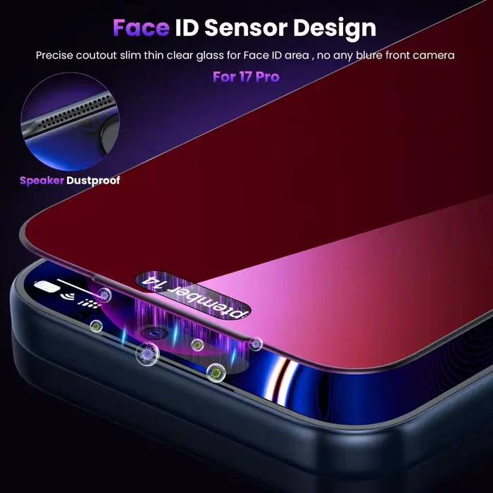 NNBILI Lot de 2 films de protection d'écran anti-espion - Dégradé violet anti-lumière bleue