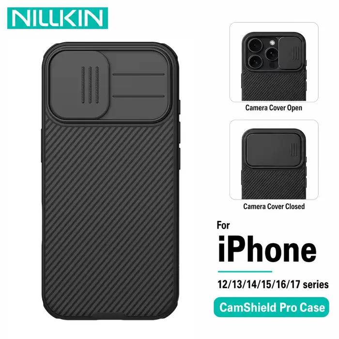 NILLKIN Coque pour iPhone 17 Pro Max 16 Plus 15 14 13 12 Air, Coque CamShield avec Protection de l’Objectif