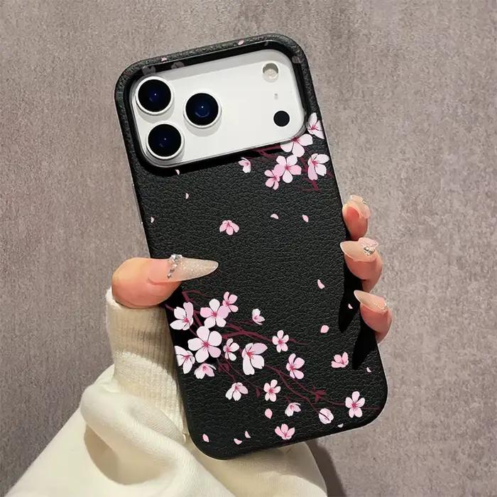 Coque de téléphone antichoc motif fleurs de pêcher roses pour iPhone 17 Pro 16 Pro 15 Pro Max 14 13 12 11 SE Occasions Spéciales