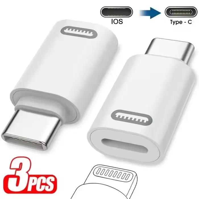Adaptateur de charge rapide IOS vers USB C, adaptateur Lightning vers Type C, convertisseur de transfert de données USB C pour IPhone 16 15 Samsung Google