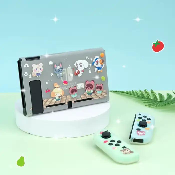 Coque de protection Switcholed dessin animé mignon transparent givré coque rigide fendue coque souple lite pour console switch oled et lite occasion spéciale