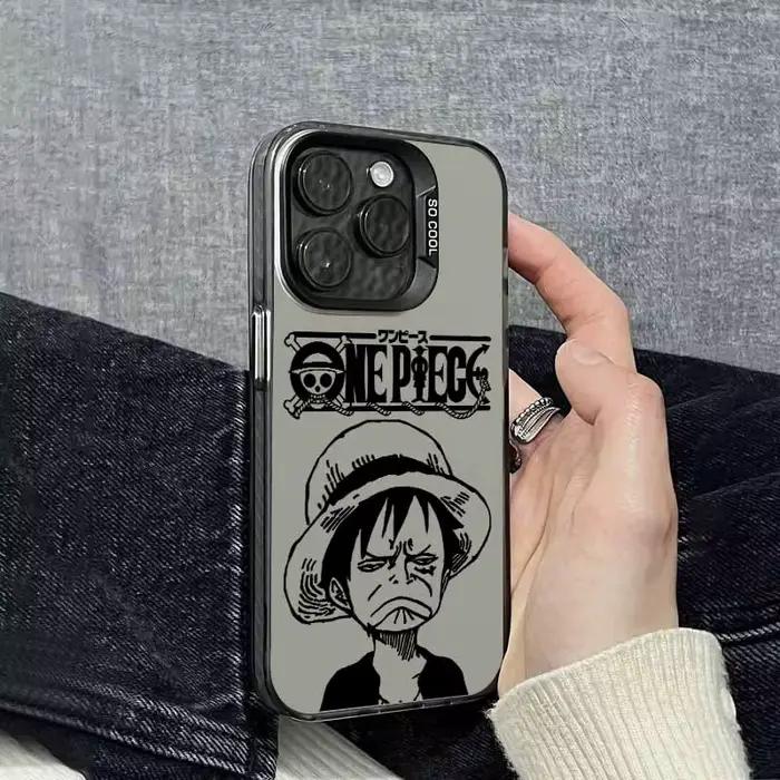 Coque de téléphone colorée One Piece équipe du chapeau de paille pour Samsung modèles variés en ABS bois cuir cuir véritable EVA ocassions spéciales