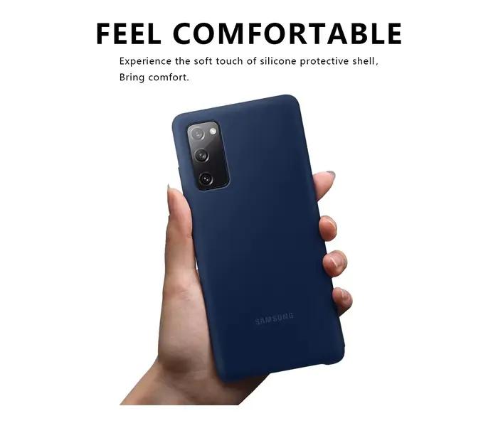 Coque originale en Silicone soyeux au toucher doux pour Samsung Galaxy S20FE