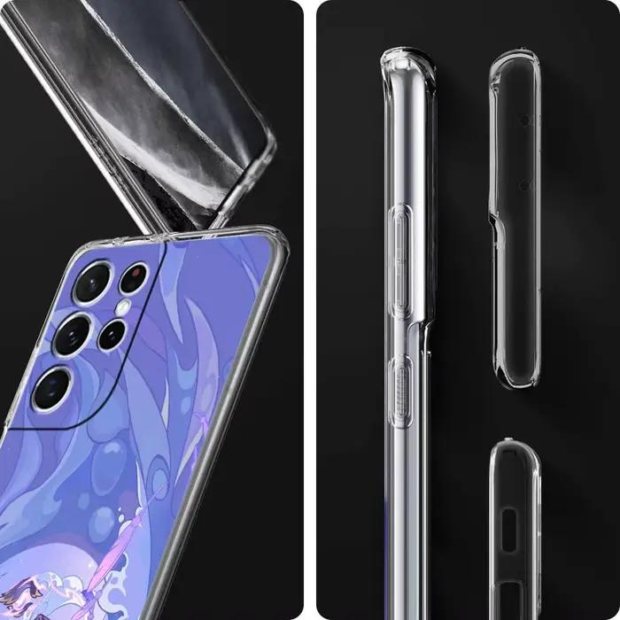 Coque de téléphone transparente avec logo Genshin Impact Cartoon