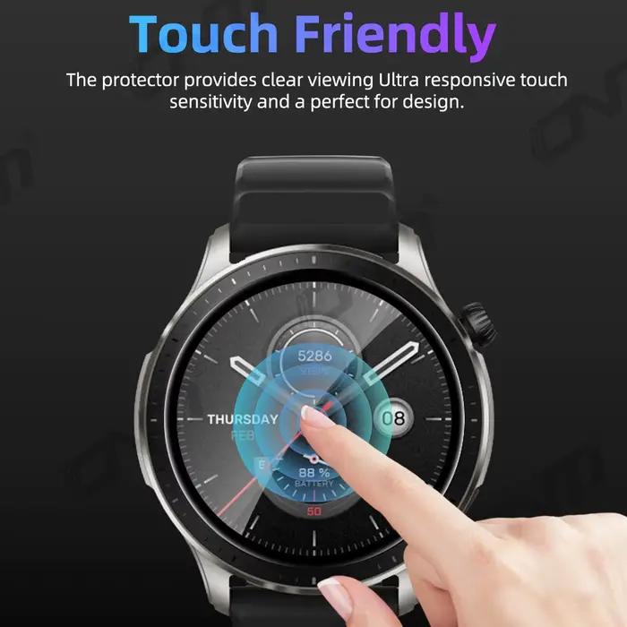 Protecteur d'écran pour Amazfit GTR 4 3 Pro 2 Balance T-Rex Active Max, film de protection souple anti-rayures, couverture complète, accessoires pour adultes, résistant aux rayures et durable