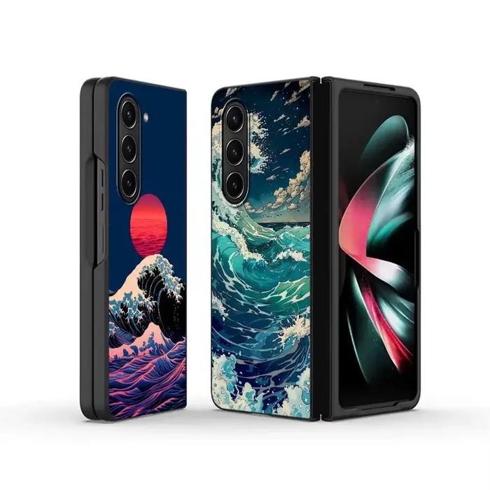 Coque arrière créative motif vagues océaniques pour Samsung Galaxy Z Fold 7 6 5 4 3 ZFold3 ZFold4 ZFold5 ZFold7 ZFold6