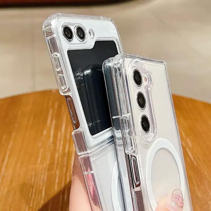 Étui rigide transparent en acrylique de luxe pour Samsung Galaxy Z Fold 7 6 5 Flip 4 3 Fold7