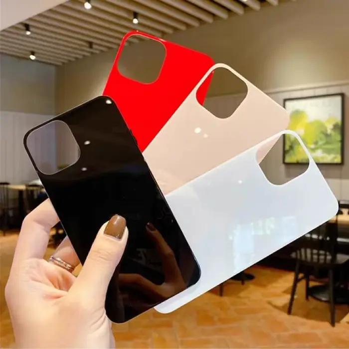 2 pièces 6 couleurs noir Sierra bleu dos 9H verre trempé pour iPhone 15 14 Plus 12 mini 13 11 Pro Max Film de protection d'écran arrière