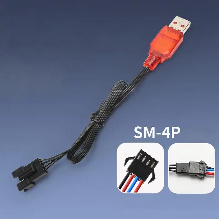 Câble de charge USB pour batterie de voiture RC, connecteur SM 2.0 2P/3P/4P, chargeur de batterie Li-ion 3.7V/7.4V, câble de charge rapide et sûr pour
