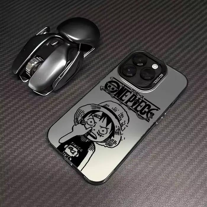 Coque de téléphone colorée One Piece équipe du chapeau de paille pour Samsung modèles variés en ABS bois cuir cuir véritable EVA ocassions spéciales
