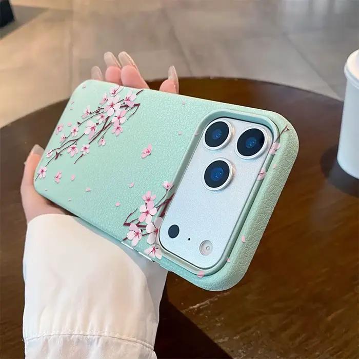 Coque de téléphone antichoc motif fleurs de pêcher roses pour iPhone 17 Pro 16 Pro 15 Pro Max 14 13 12 11 SE Occasions Spéciales