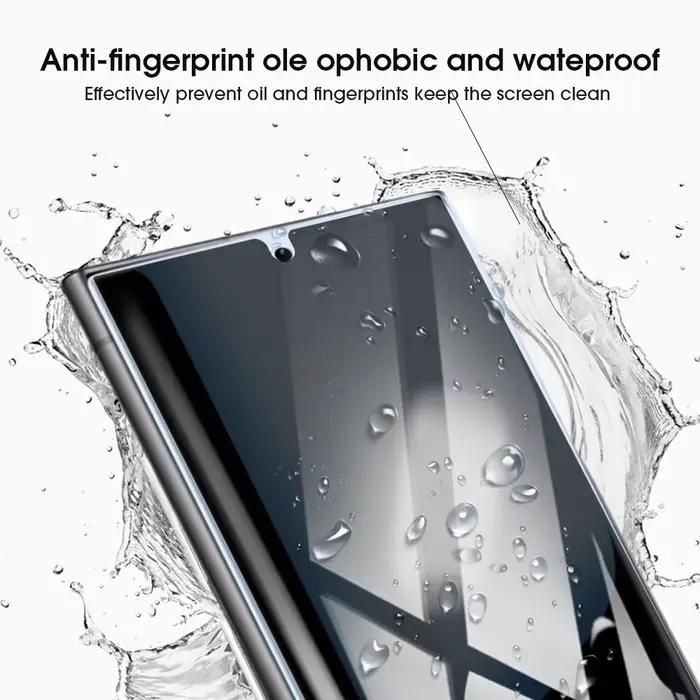 Film en verre trempé anti-espion pour Samsung Galaxy S24/S25 avec cadre facile à installer pour une utilisation privée sans inquiétude