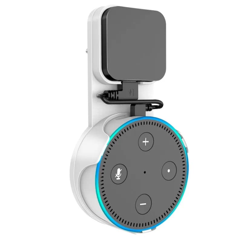 Support mural universel pour Alexa Echo Dot 2e génération, Support de haut-parleurs avec câble USB