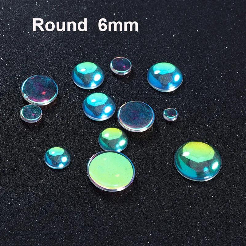 AB-Cabochons Transparents Ronds et promenales Colorés, Verre Transparent à Dos pio pour Bijoux de Br