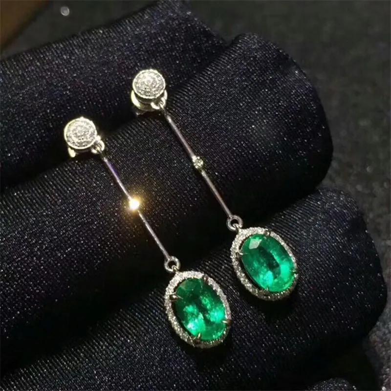 Columbia Nature – boucles d'oreilles en pierres précieuses émeraude, en argent 925 véritable, bijoux