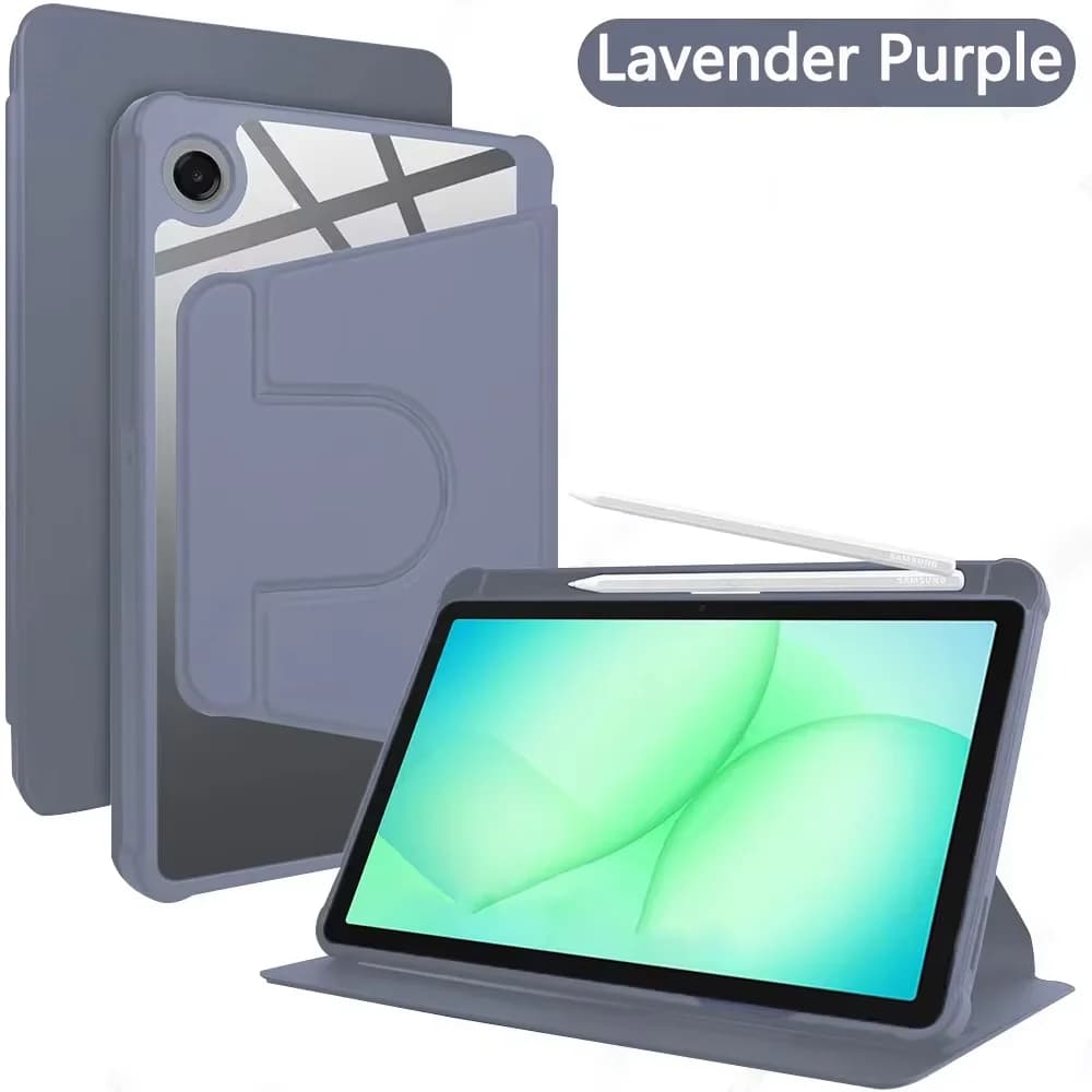 Pour Samsung Galaxy Tab A11 8,7 pouces 2025 360 ° Étui rotatif en acrylique transparent antichoc a