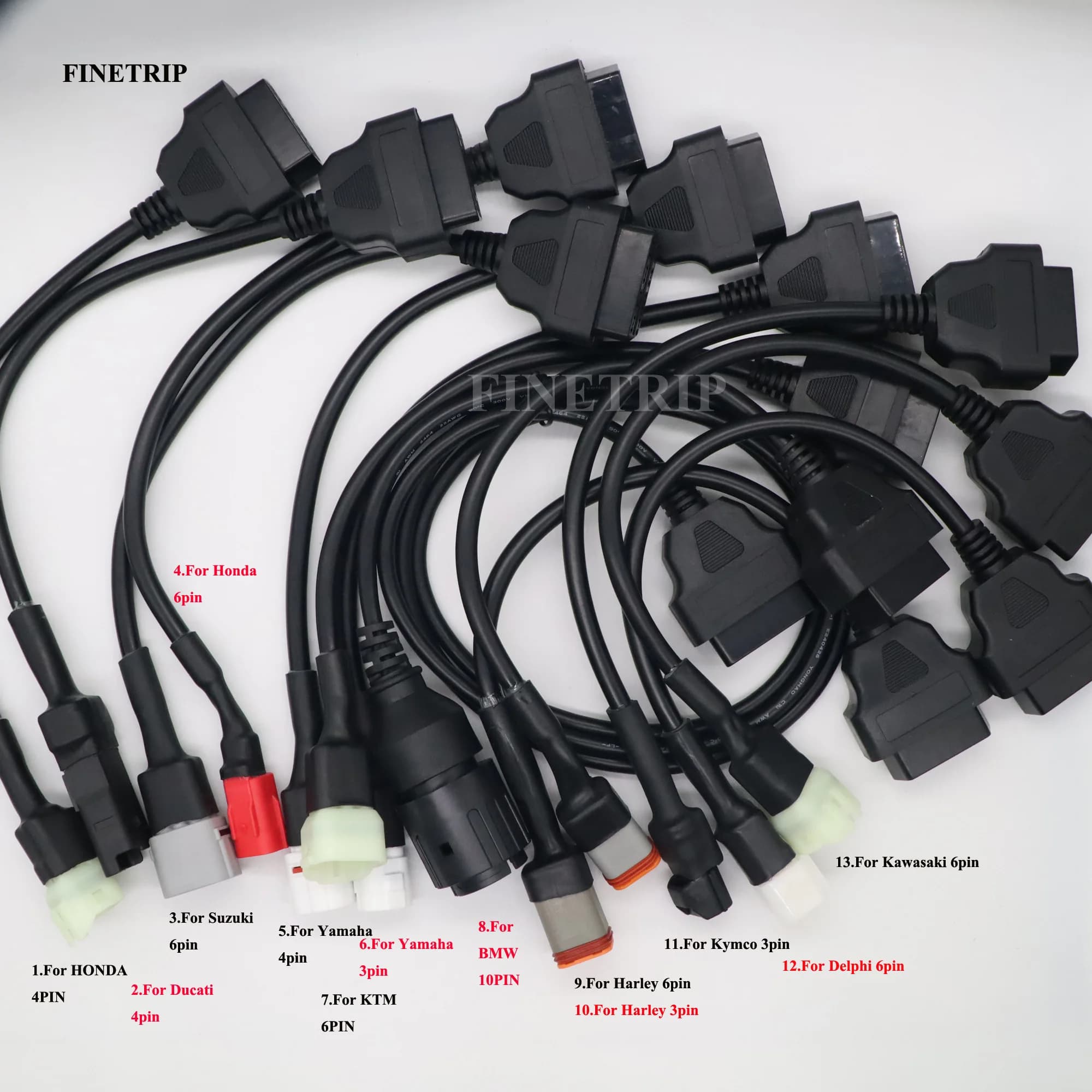 Adaptateur de connecteur de diagnostic de moto, câble OBD2 pour Honda, Suzuki, YAMAHA, KYMCO, BMW, D