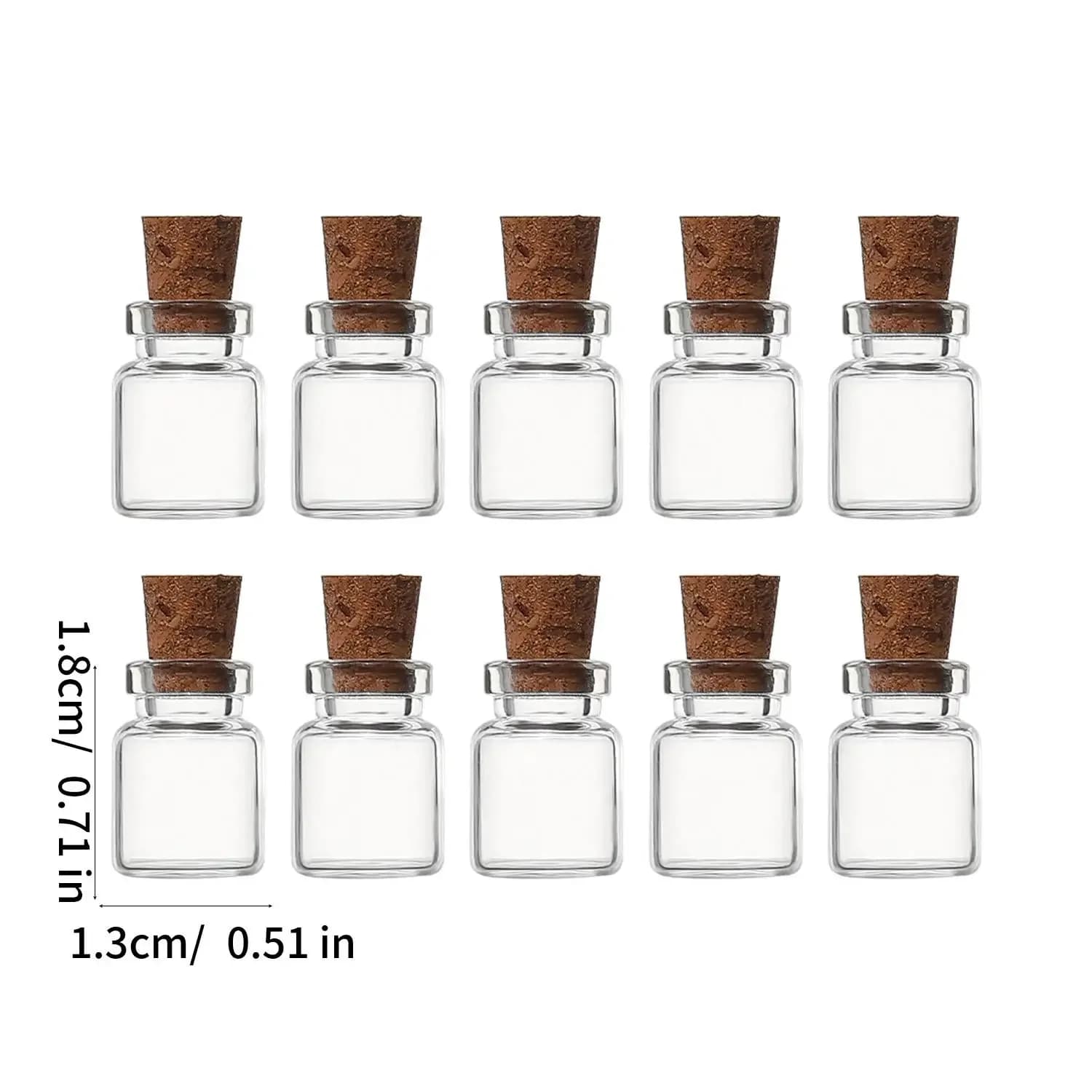 Mini Bouteilles en Verre Transparentes Vides pour Vœux avec Bouchon en Liège – Contenants DIY pour A