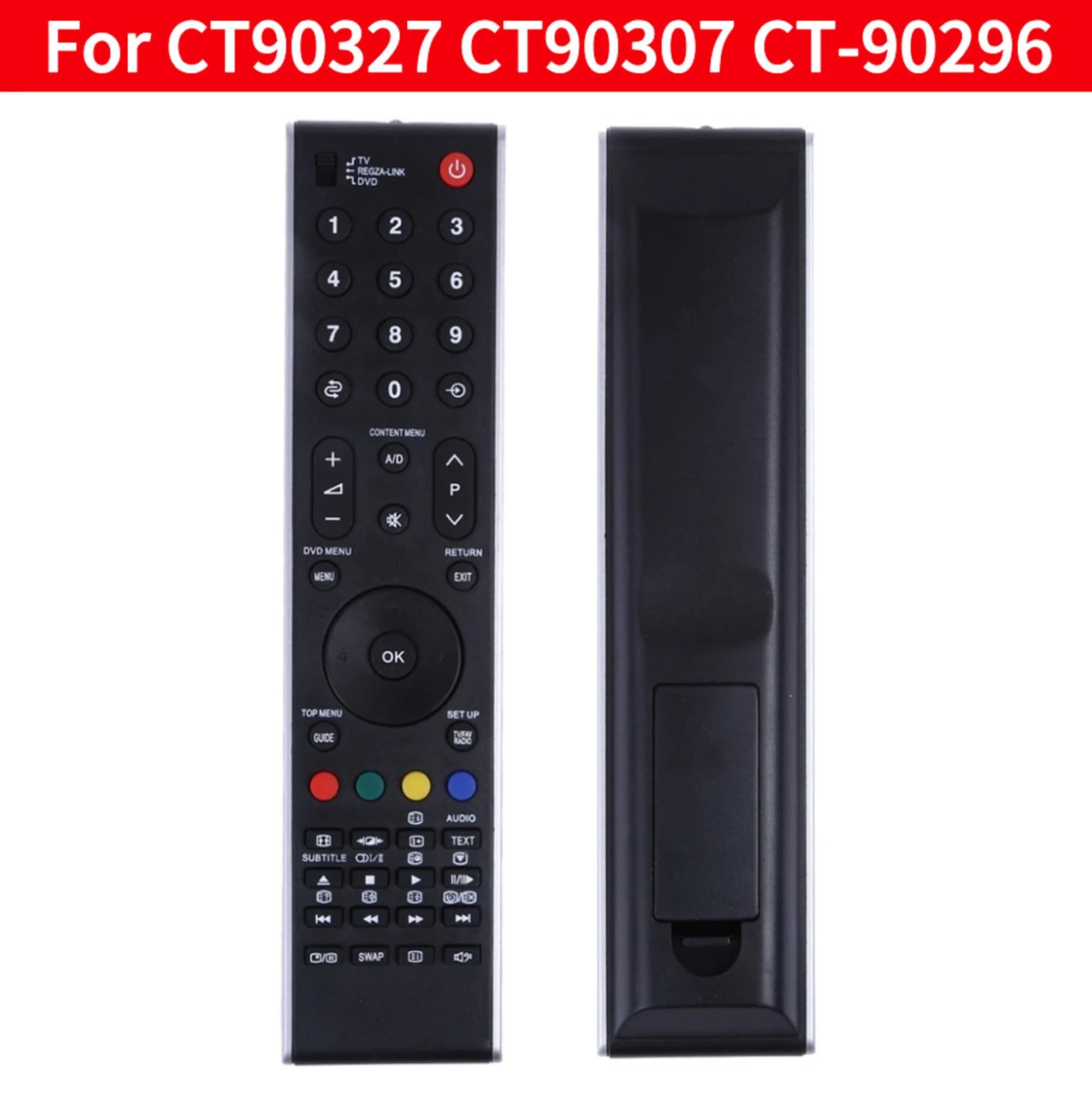 Télécommande de télévision pour Toshiba CT90327 CT-90327 CT-90307 CT-90296, télécommande de remplace