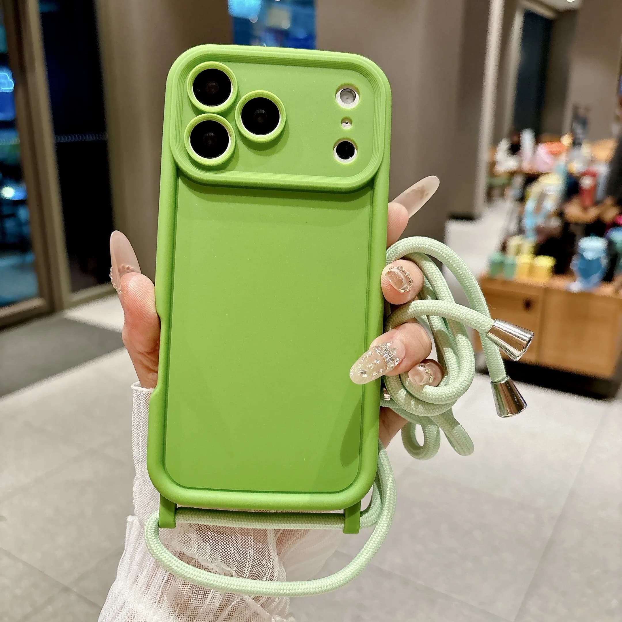 Coque de téléphone pour iPhone 17 16 15 14 13 12 11 Pro Xs Max 7 8 Plus 16e 17e avec cordon réglable