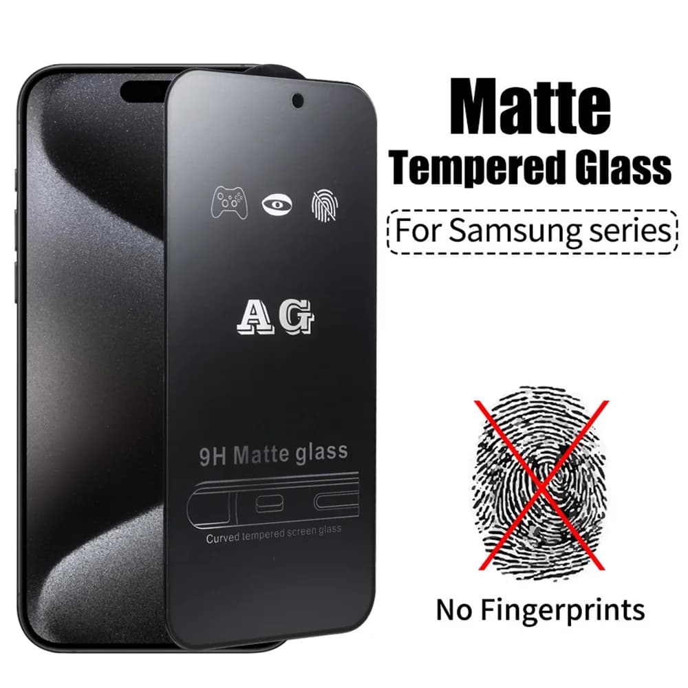 AG Film de verre trempé mat pour Samsung A54 A52S A50 A51 A14 A15 A20S A21S A22 A31 A32 A33 A71 A73