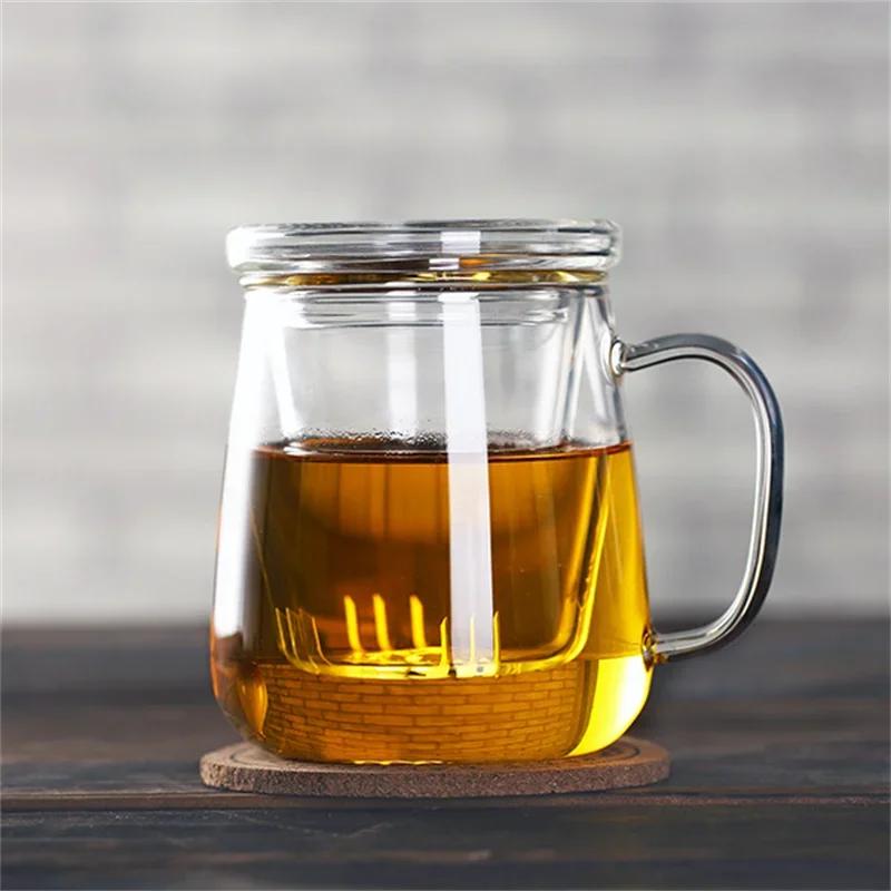 Tasse à thé en verre avec couvercle filtre tasses à café service à thé tasses boisson tasse de burea