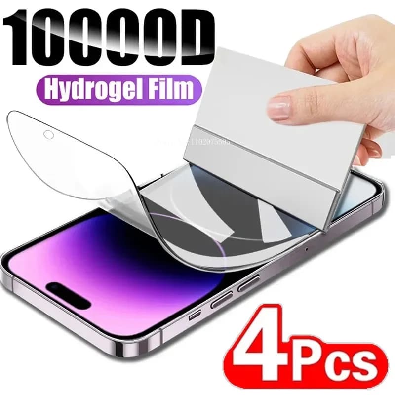 Film Hydrogel souple 13 12 Pro Max, 4 pièces, protecteur d'écran en Silicone TPU pour IPhone 14 11 X