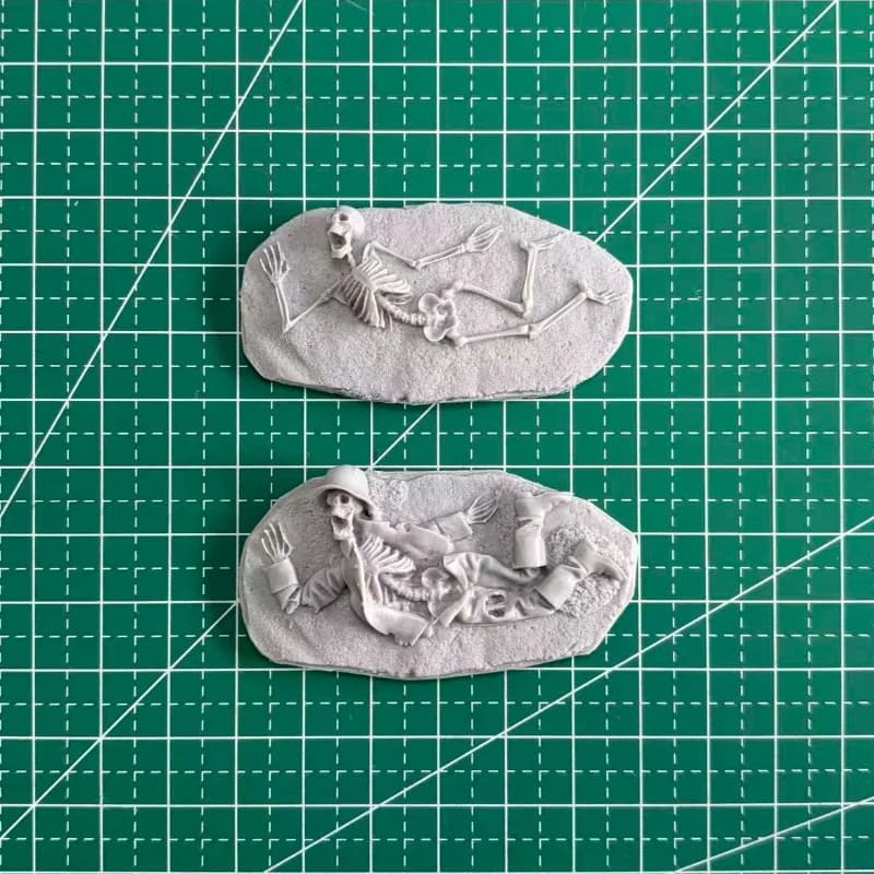 Kit de figurines en résine moulée sous pression, échelle 1/35, squelettes de soldats, 2 figurines no