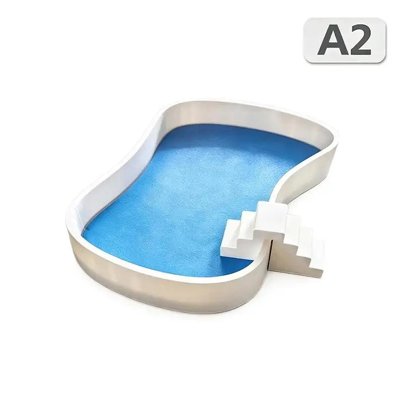 Mini Piscine Extérieure pour Maison de Poupées, Modèle Miniature Réaliste de Cour pour Décoration de