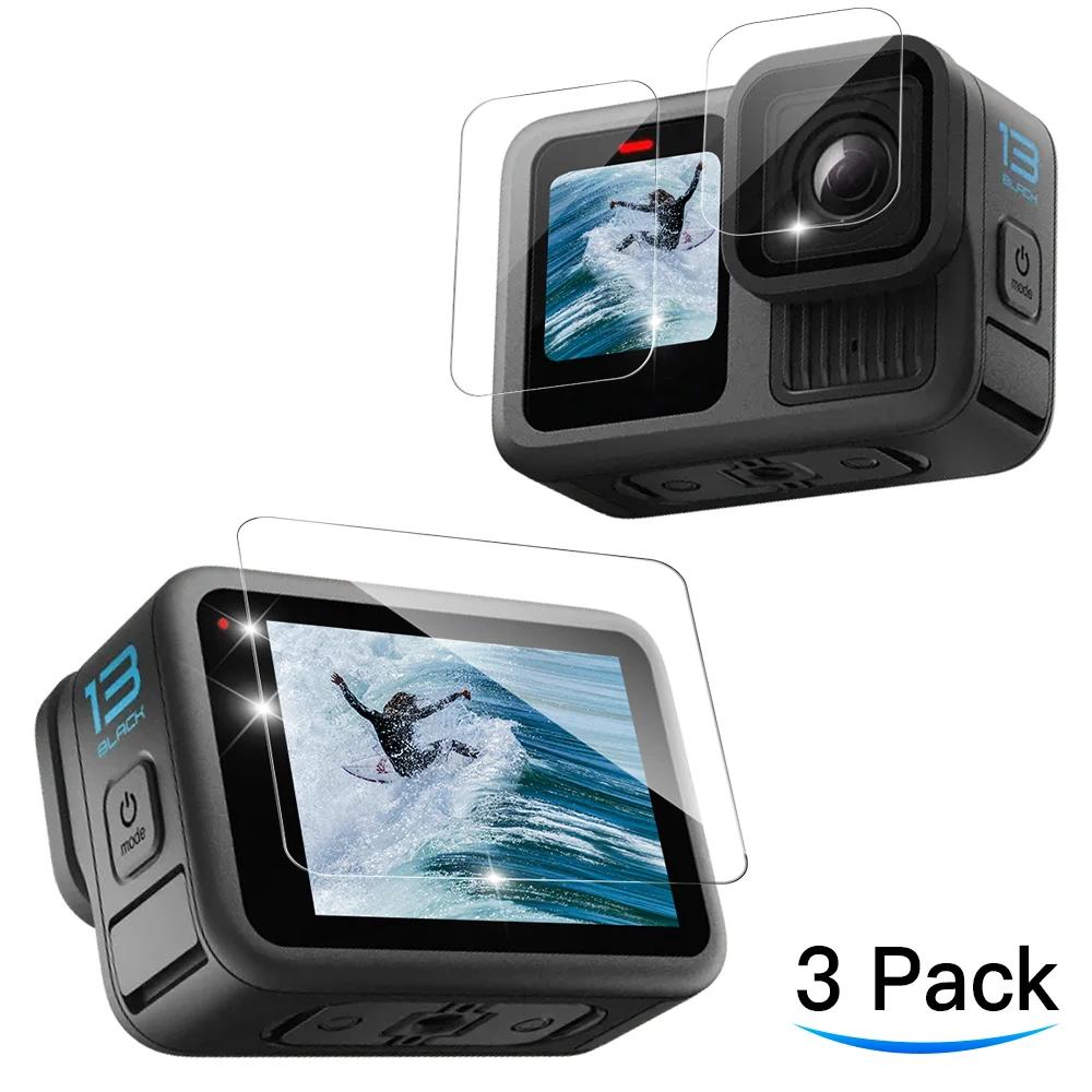 Verre de dureté 9H pour écran GoPro Hero 13 + protecteur d'objectif, verre trempé Ultra-HD transpare