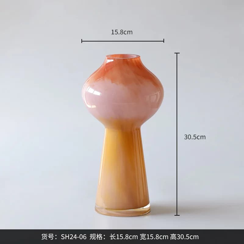 Vase en verre en forme de calebasse, dégradé de couleurs, pour arrangement floral hydroponique, terr