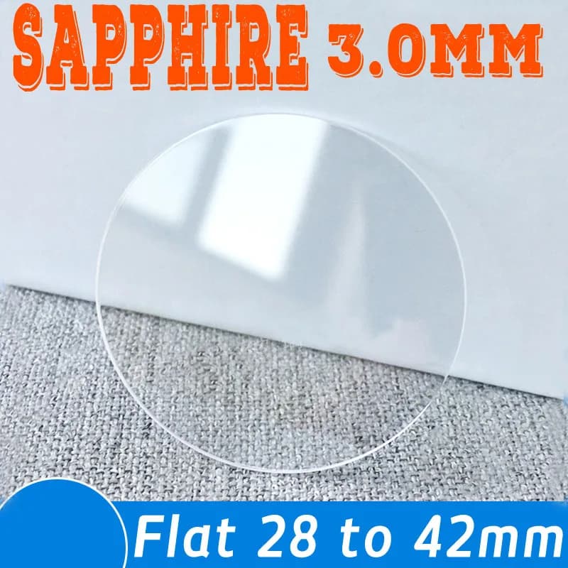 Saphir 3mm plat 28 à 42mm rond montre verre remplacement montre mécanique lentille en cristal lunett