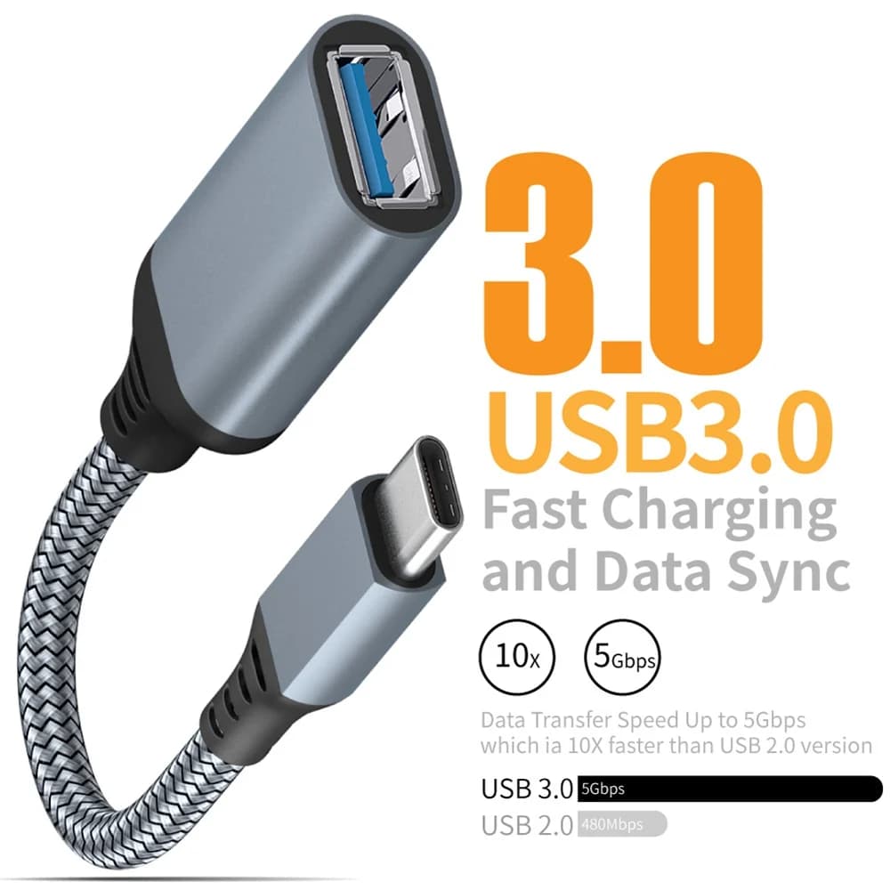 Câble de données OTG type C vers USB 3.0 adaptateur un câble d'extension mâle à femelle téléphone po