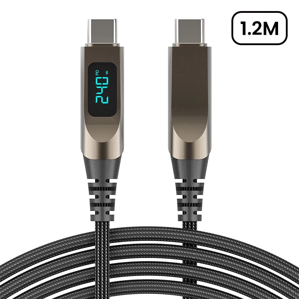 Elough 240W affichage numérique USB C vers USB C câble en alliage de Zinc 5A Type C à Type C câble d