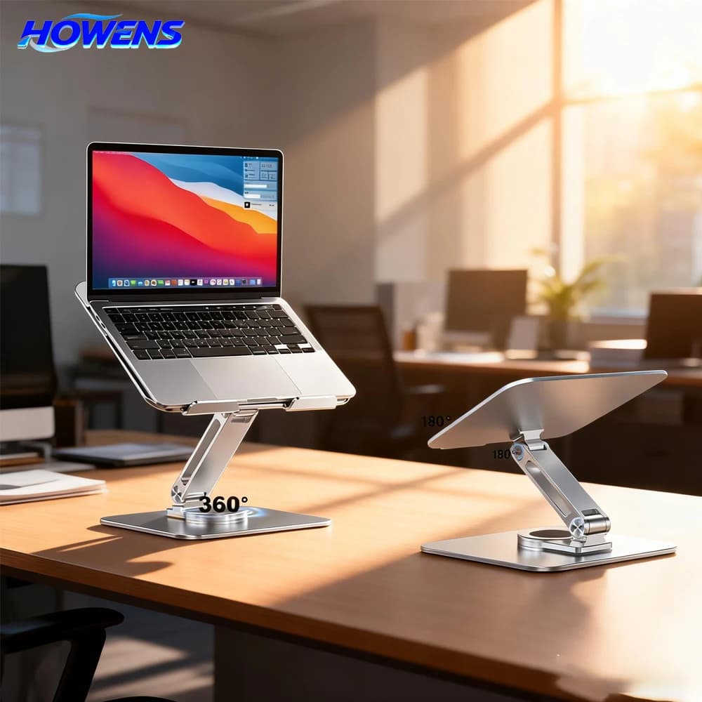 Support d'ordinateur portable et tablette HOWENS à pince, support de lecture réglable pour bureau et