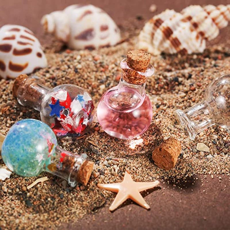 10x petites bouteilles en verre bouteille de Potion Miniature Mini flacons en verre de liège mariage