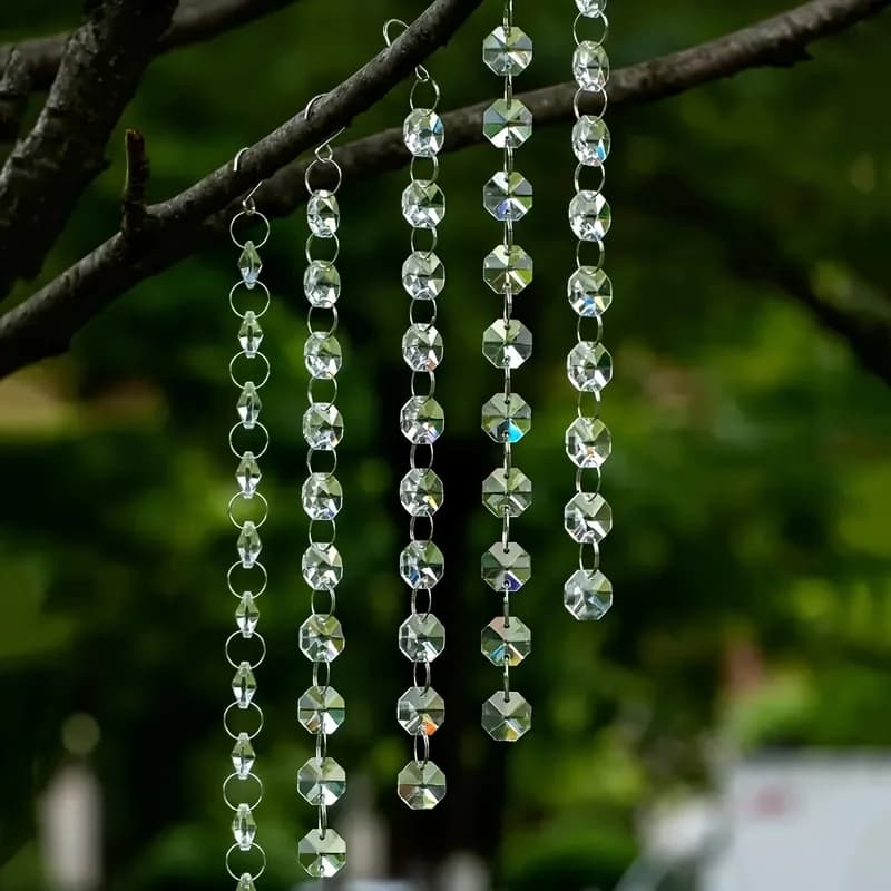 Ensemble de 5 attrape-soleil de jardin en verre de cristal, collectionneurs de lumière de jardin ext