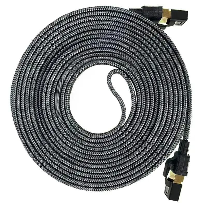 Câble Ethernet RJ45 CAT8 à vitesse rapide, 40Gbps, 2000MHz, conception plate avec bouclier tressé ar