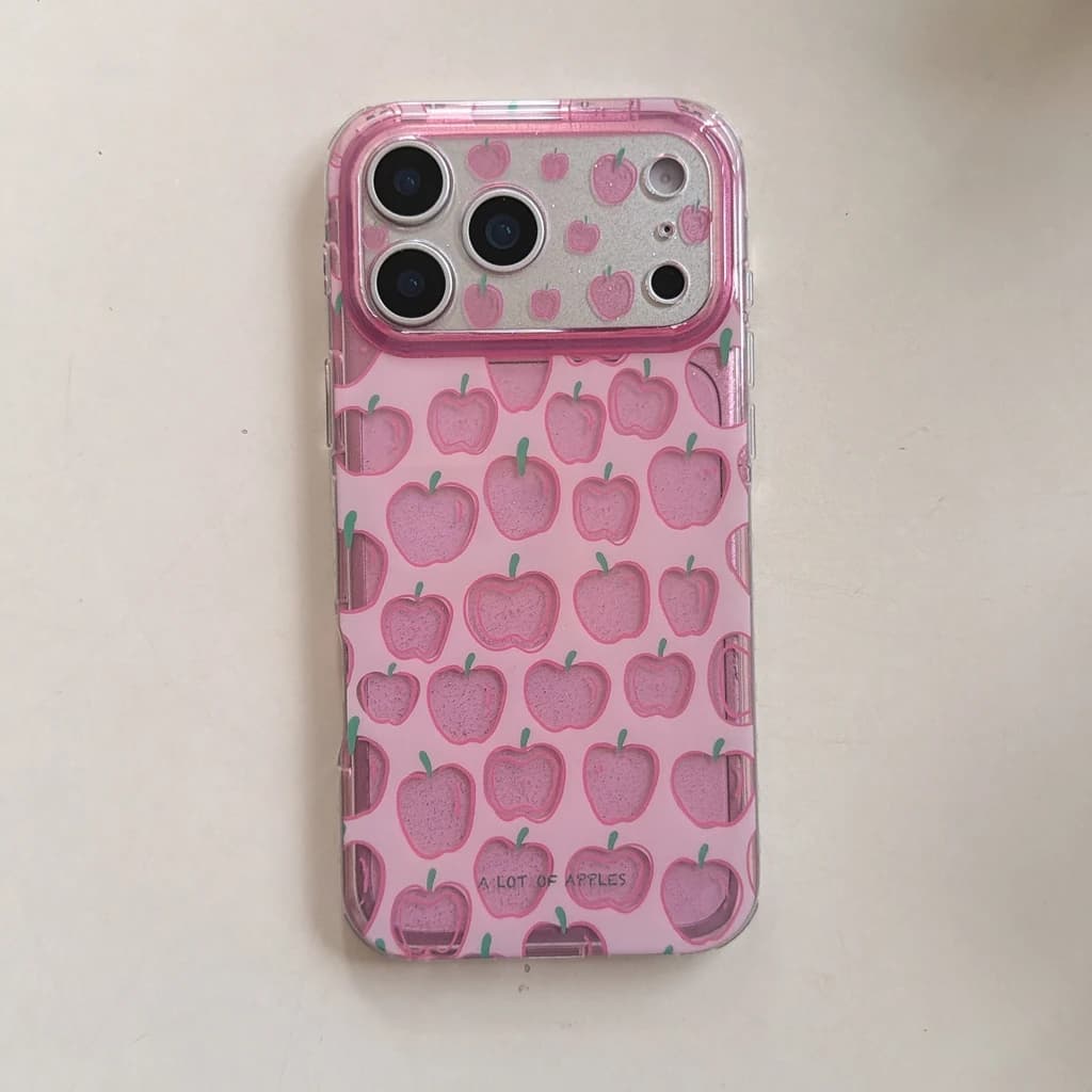 Coque de téléphone antichoc rose transparente avec paillettes et chaîne perlée pour iPhone 17 16 15