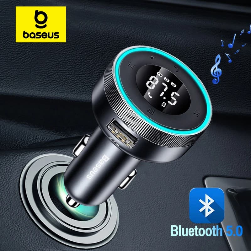 Baseus FM transmetteur modulateur voiture sans fil Bluetooth 5.0 USB chargeur rapide Auto Aux Radio