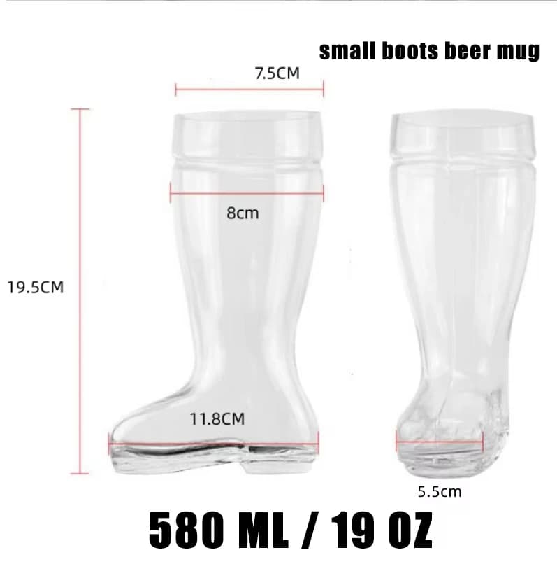 Tasse en verre en forme de botte de grande capacité, tasse de bière domestique pour Restaurant, tass