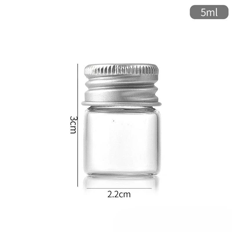 Mini-bouteilles en verre de 5/7/10/12 ml avec bouchons à vis en aluminium, petits flacons d'échantil