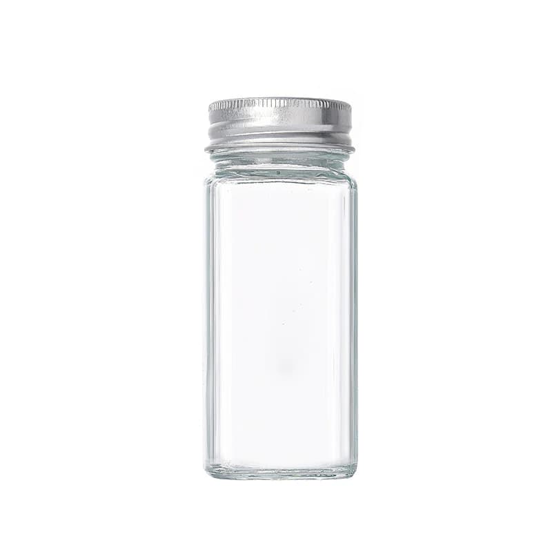 Pots à épices scellés en verre avec couvercle, pot à épices carré, stockage des aliments, pot de sce