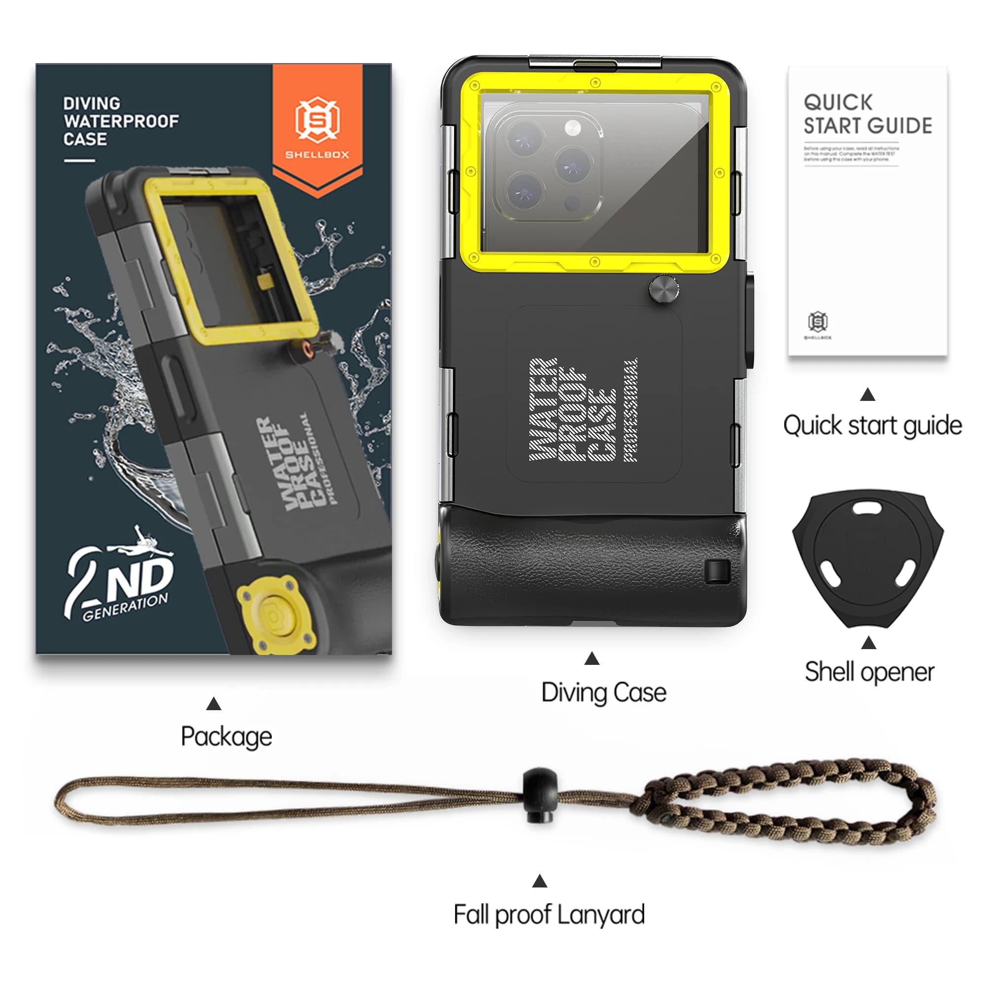 Étui de téléphone étanche universel multifonctionnel, durable, étanche, 15 m/50 pieds, 6.9 pouces, I