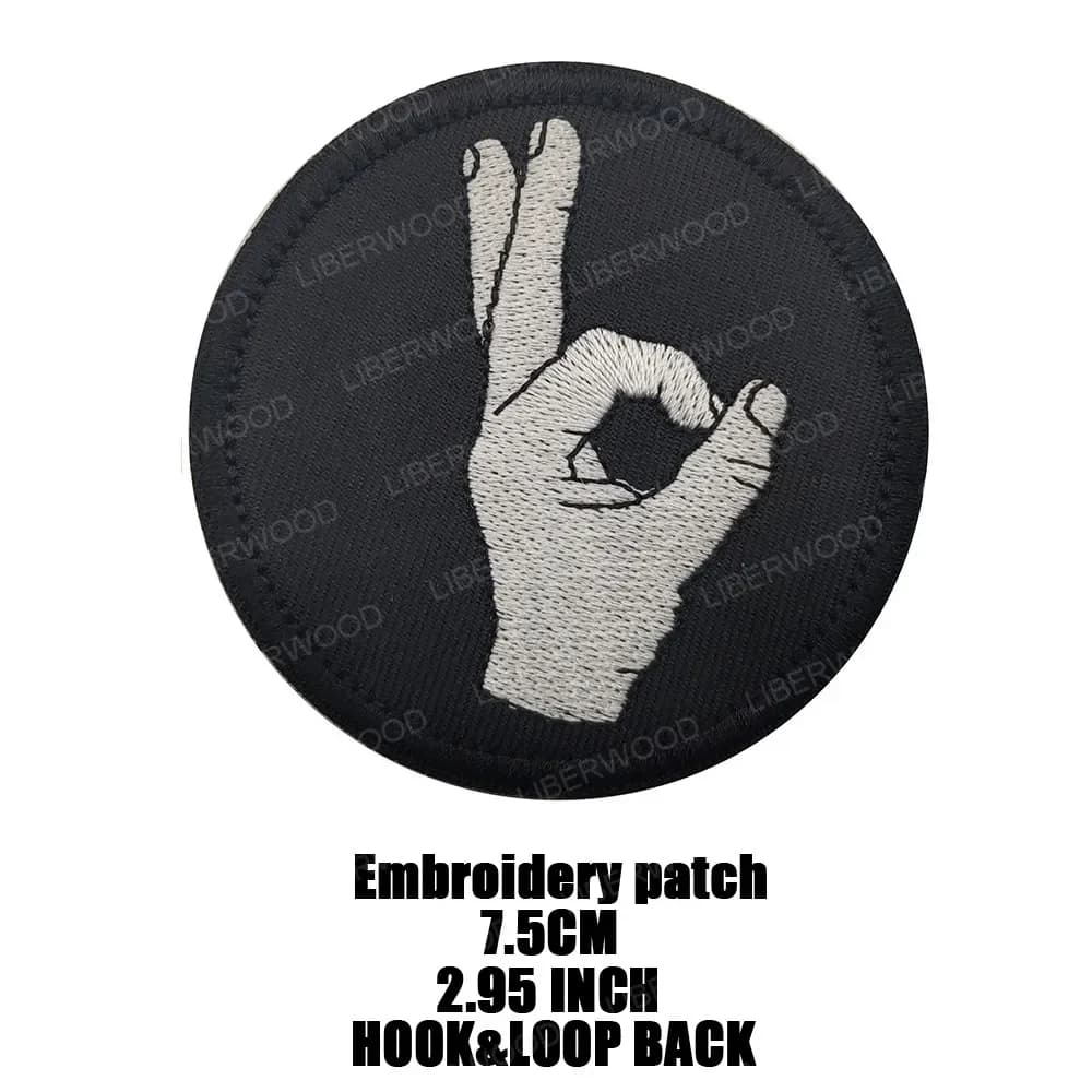 Crâne fantôme doigt squelette os Fortune soldat Patch OK signe lueur dans l'obscurité Applique sac à
