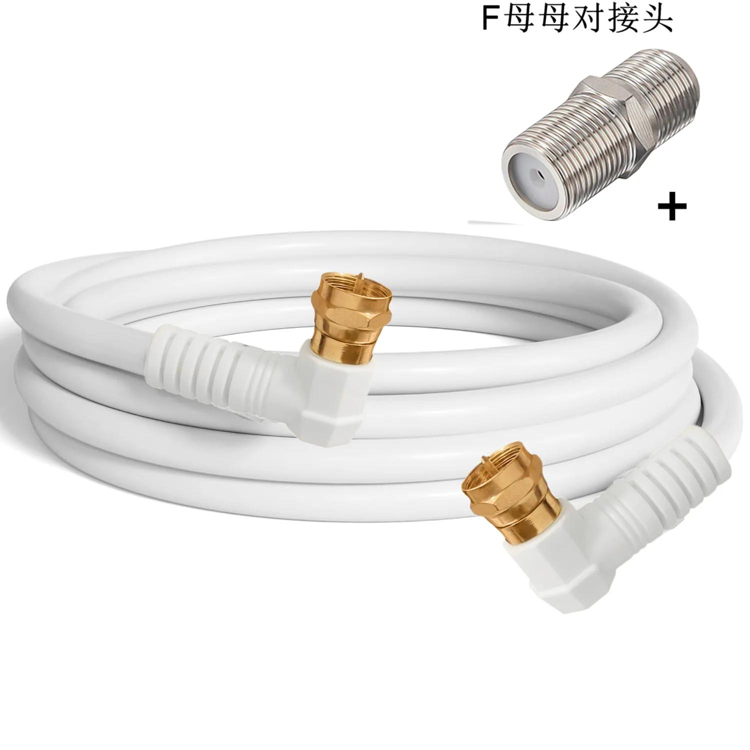 Câble coaxial pour antenne TV avec connecteur F-mâle pour modem TV satellite, décodeur, plaqué or, 0