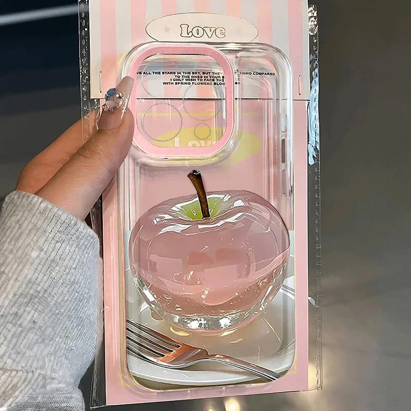 Coque de téléphone en cristal rose artistique, Simple, douce et polyvalente, pour iPhone 16 E 15 14