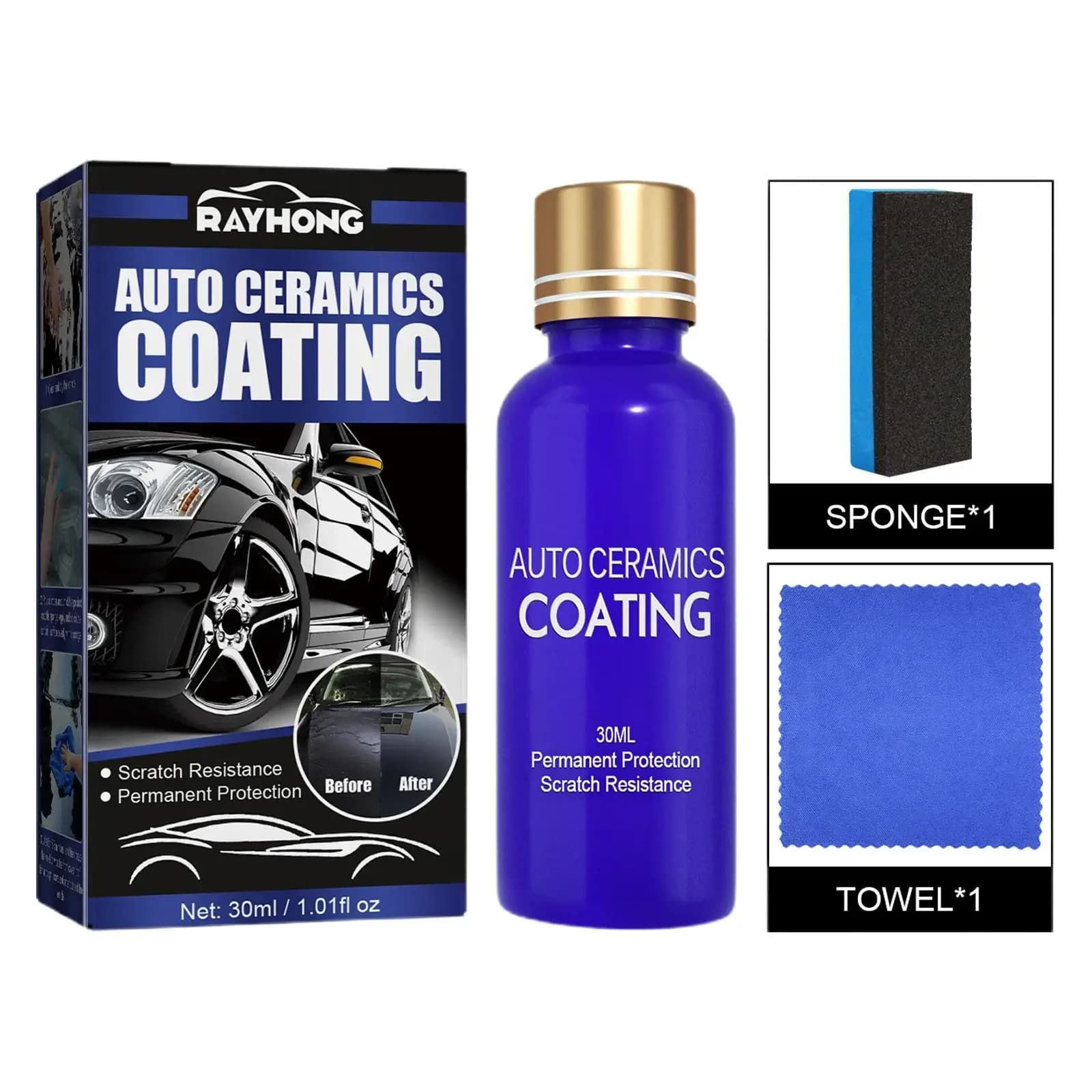 Revêtement céramique liquide pour voiture, 30ML, 9H, ensemble de revêtement en verre Super hydrophob